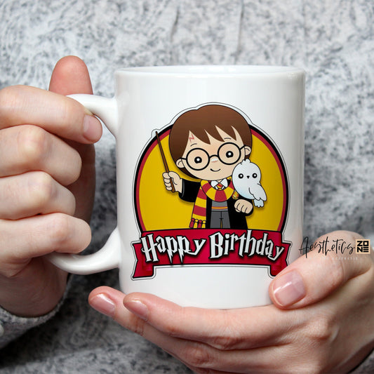 🎉🪄 Have a Magical Birthday – Cartoon Harry Potter Mug