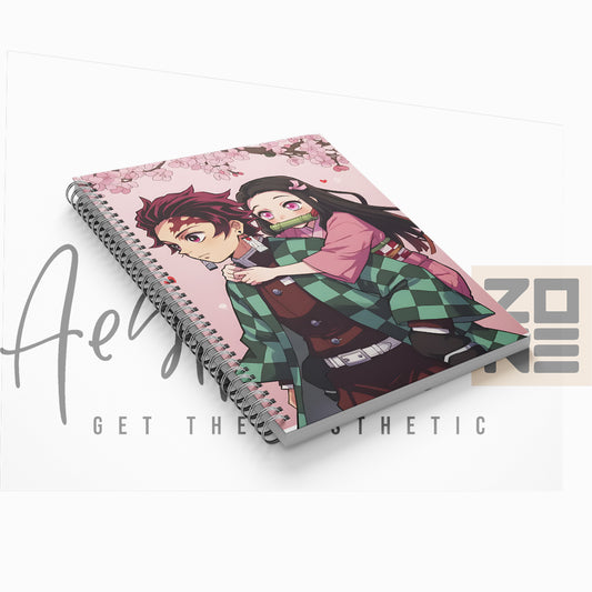 Tanjiro & Nezuko Spiral Notebook – Bond of Blood, Heart of Fire