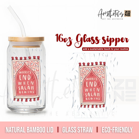 Peace in Salah – Premium Islamic Prayer Mat design glass can