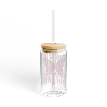 Keep flaying, stay positive glass cup