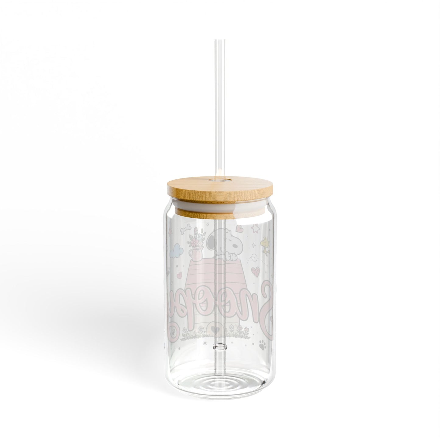 Snoopy home_aesthetic clear glass bottles
