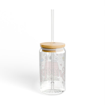 Snoopy home_aesthetic clear glass bottles