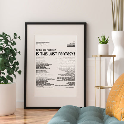 Bohemian Rhapsody – Fantasy Lyrical Framed Wall Art