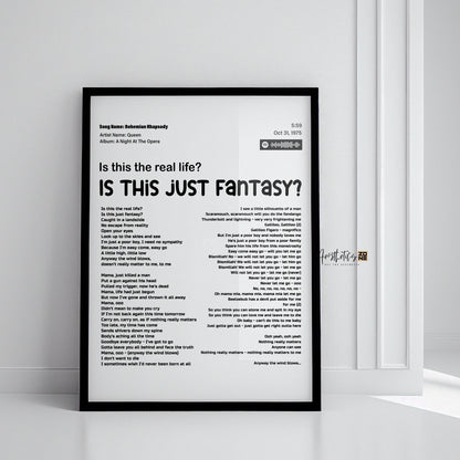 Bohemian Rhapsody – Fantasy Lyrical Framed Wall Art