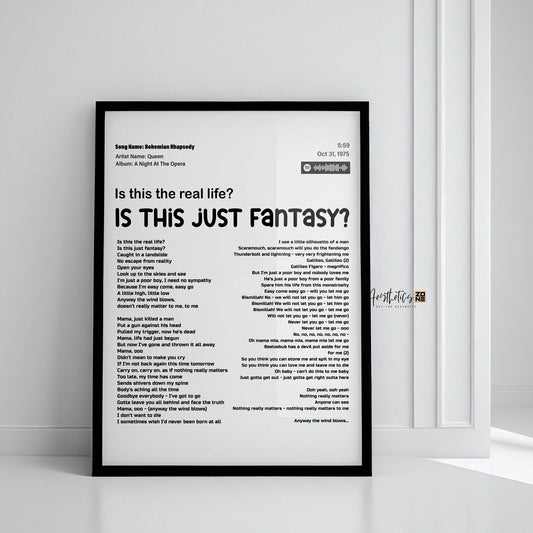Bohemian Rhapsody – Fantasy Lyrical Framed Wall Art