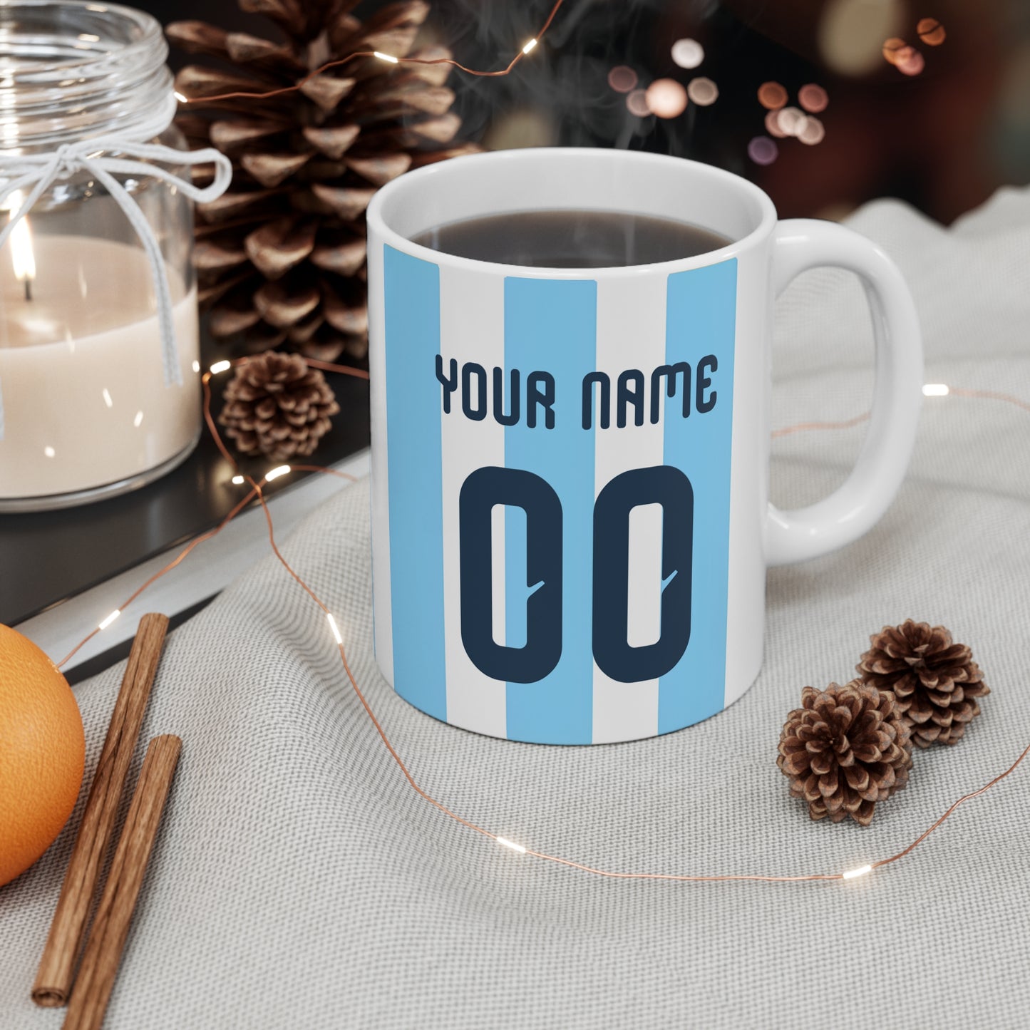 Argentina Player Style Mugs – Add Your Name, Feel the Glory