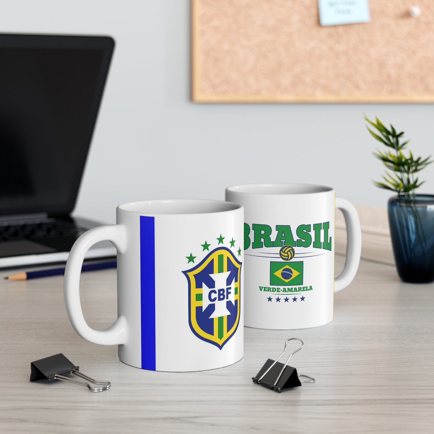 Brasil simple design White Mugs