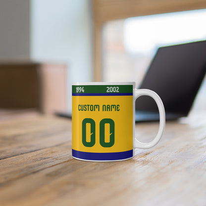 Brazil Player Style Mugs – Add Your Name, Feel the Glory