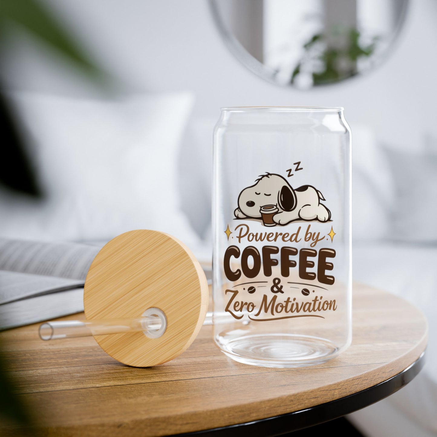 Coffee First, Motivation Later Clear Glass cup😉