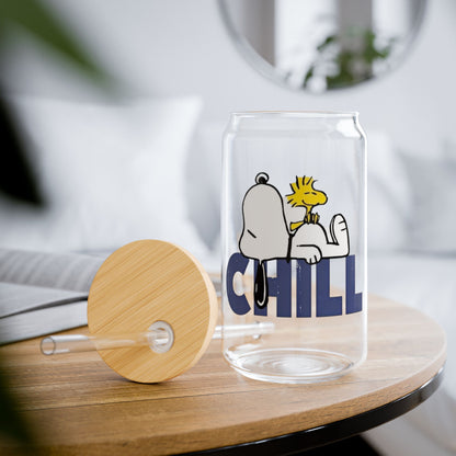Just Chill with Good Vibes Libbey glass cup🐾✨