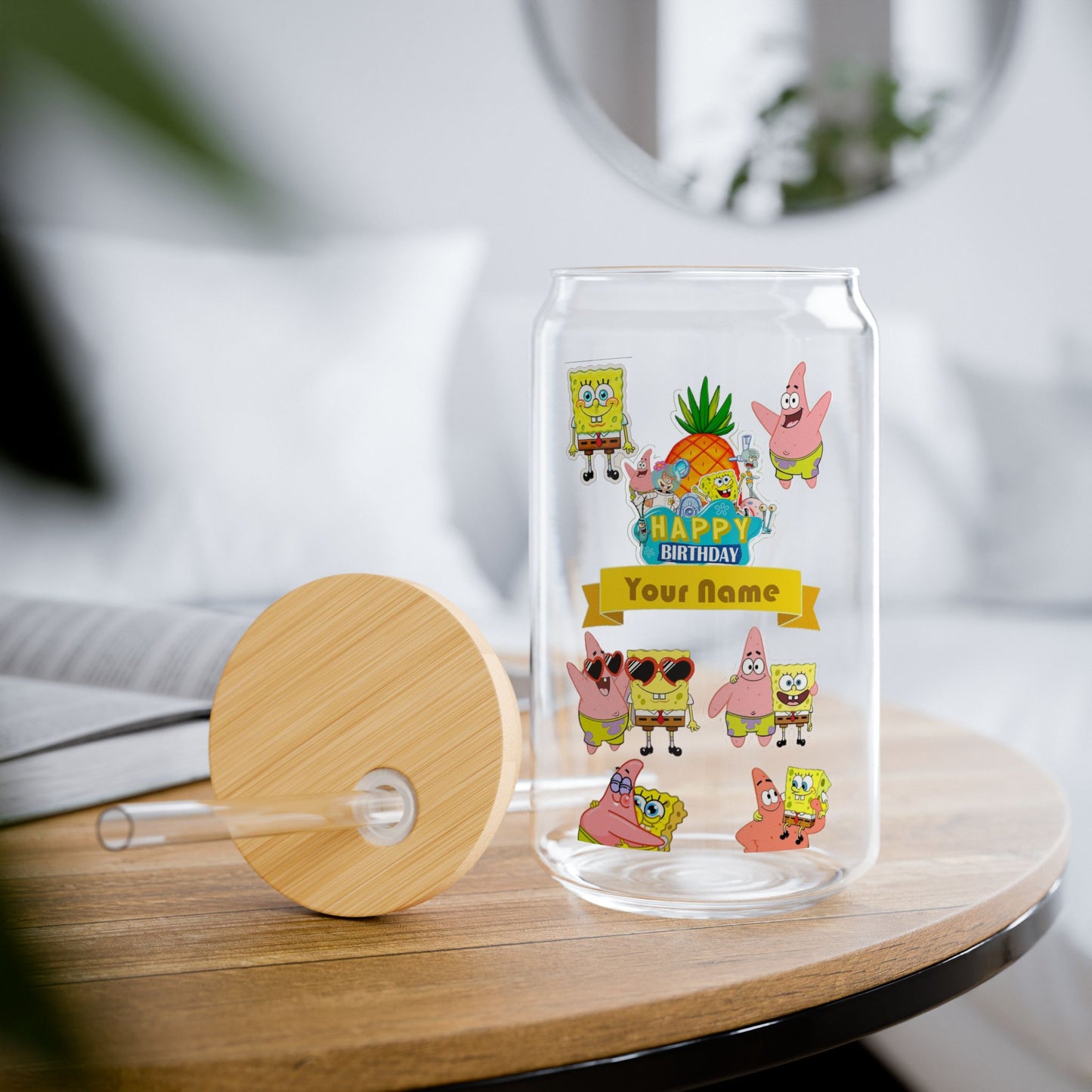 Celebrate your birthday with our SpongeBob Glass cup