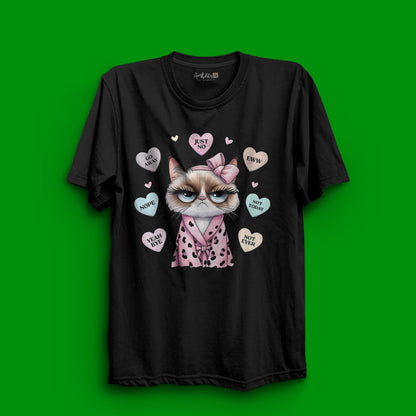Meow & Heart – Valentine’s Cute Cat T-Shirt