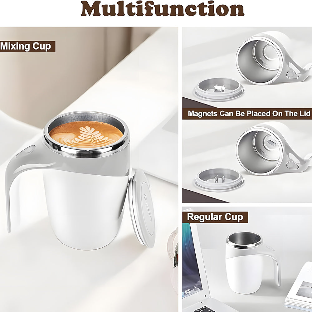 Magnetic Stirring Coffee Mug stainless steel- Suitable for Coffee/Milk/Tea/Hot Chocolate