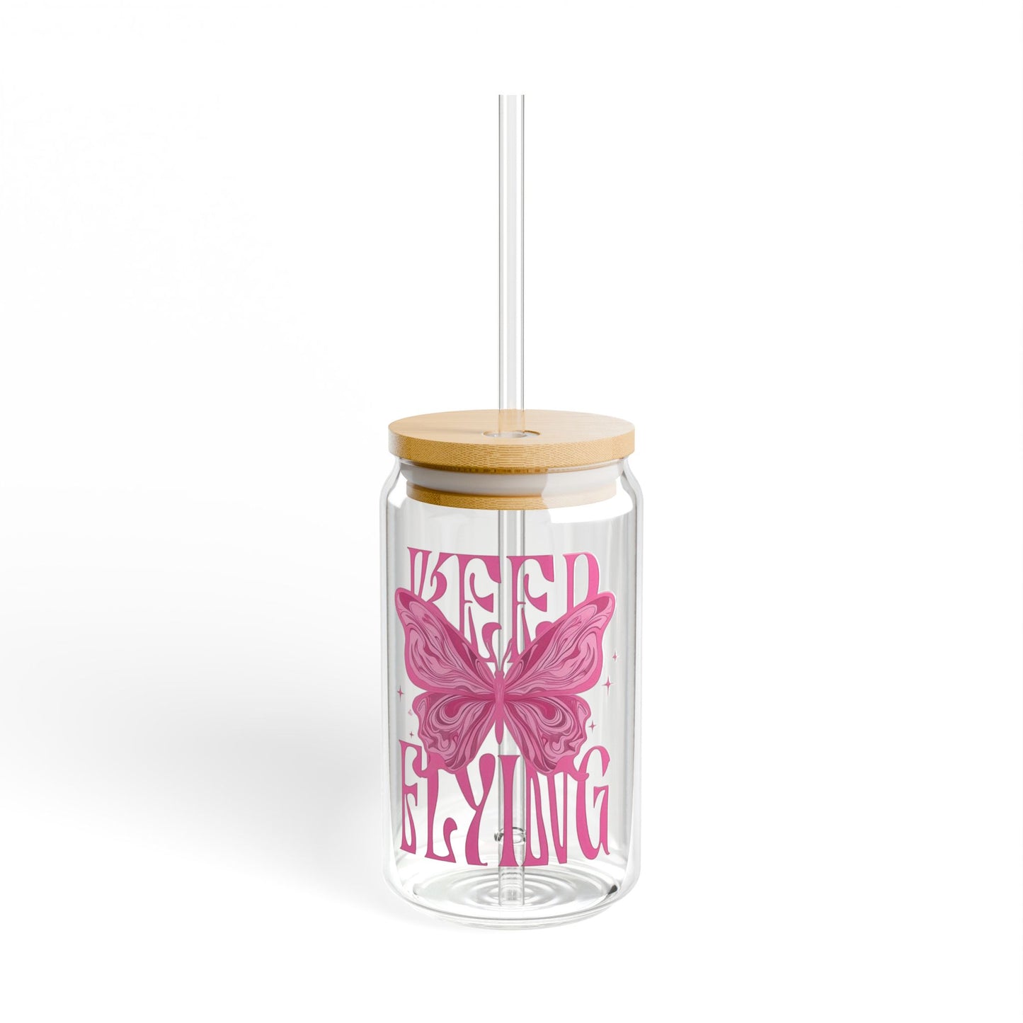 Keep flaying, stay positive glass cup