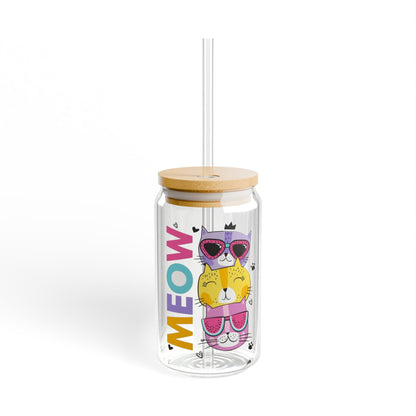 Meow cat mother's special glass cup