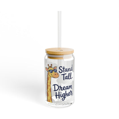 Stand tall, dream higher aesthetic clear glass cup