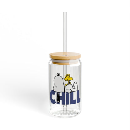 Just Chill with Good Vibes Libbey glass cup🐾✨