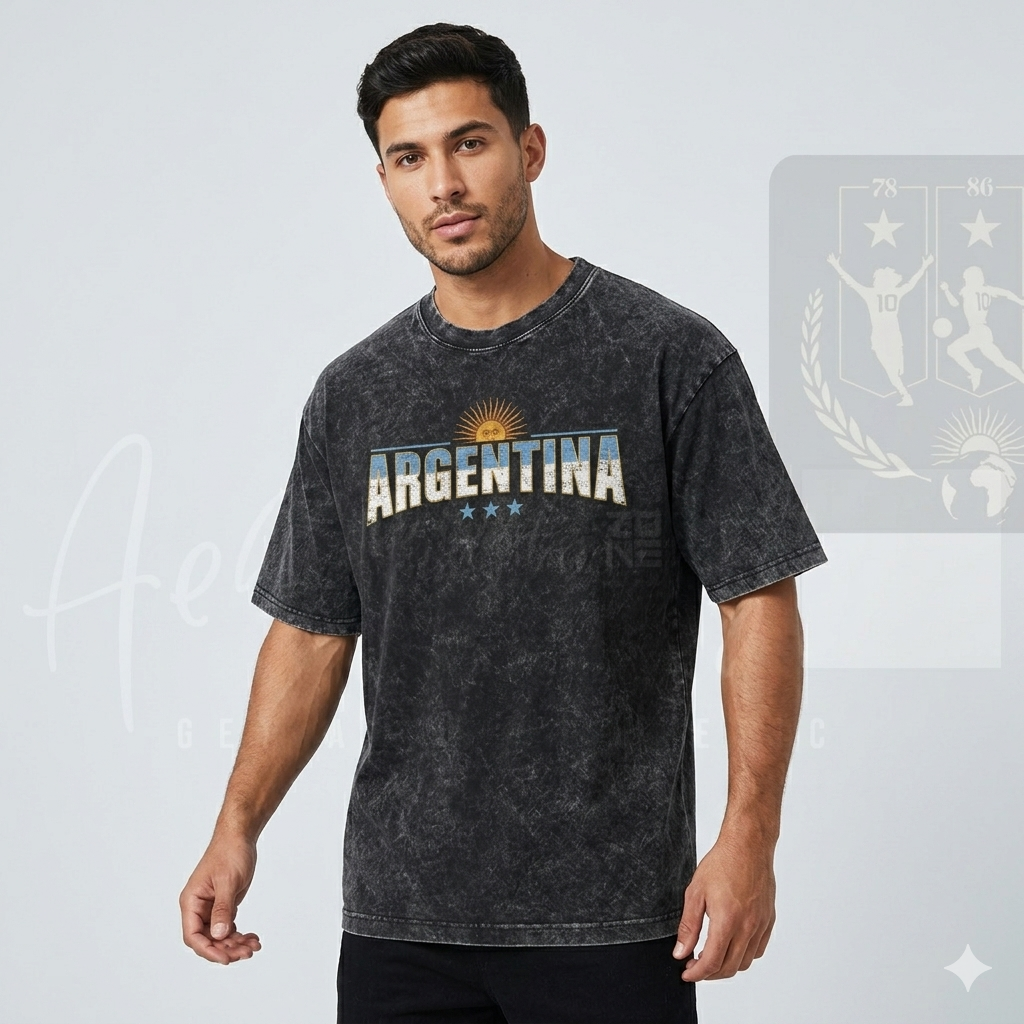 Argentina Legacy Champions Oversized Acid Wash Tee