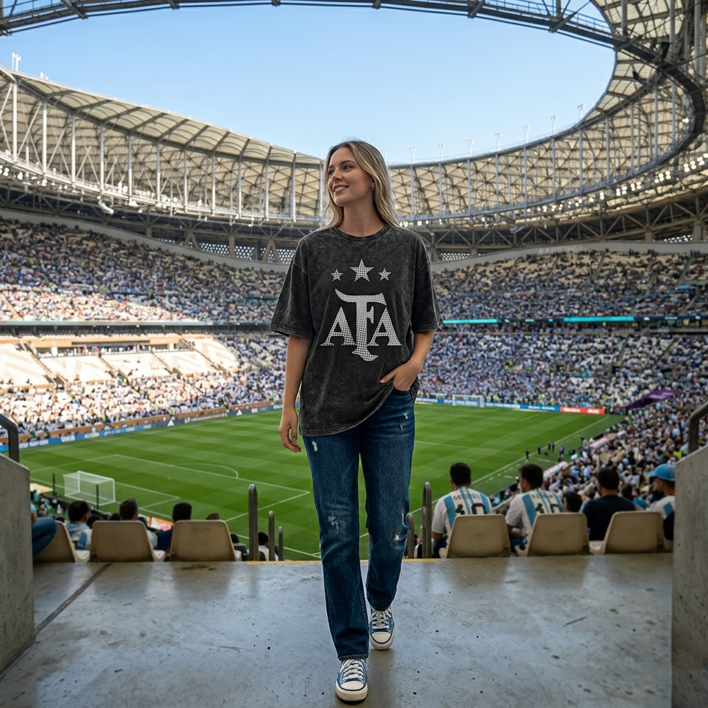 Argentina Vintage Acid Wash Oversized Tee – Dual Print Edition