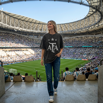 Argentina Vintage Acid Wash Oversized Tee – Dual Print Edition
