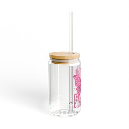 Keep flaying, stay positive glass cup