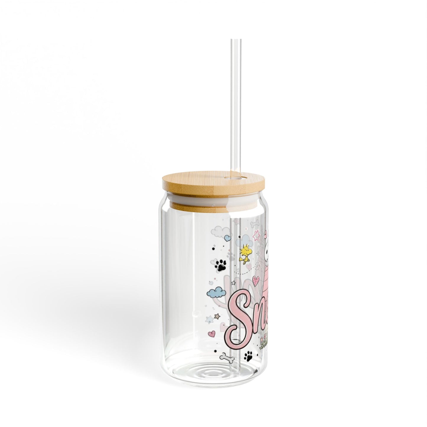 Snoopy home_aesthetic clear glass bottles