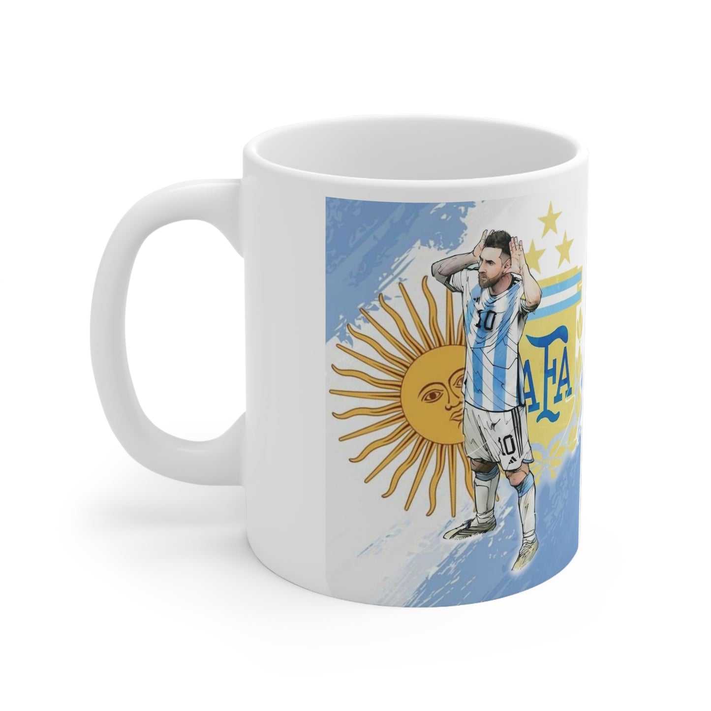 Celebrate Messi’s Greatest Moments – Premium White Mug