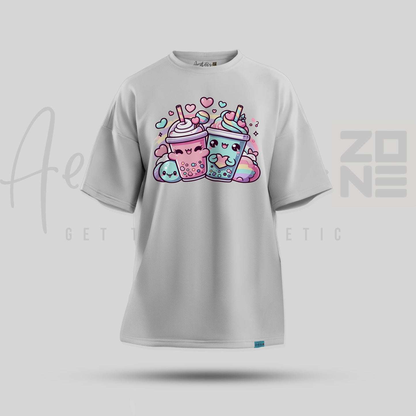 Sweet Sips & Kawaii Vibes – Oversized Bubble Tea Tee