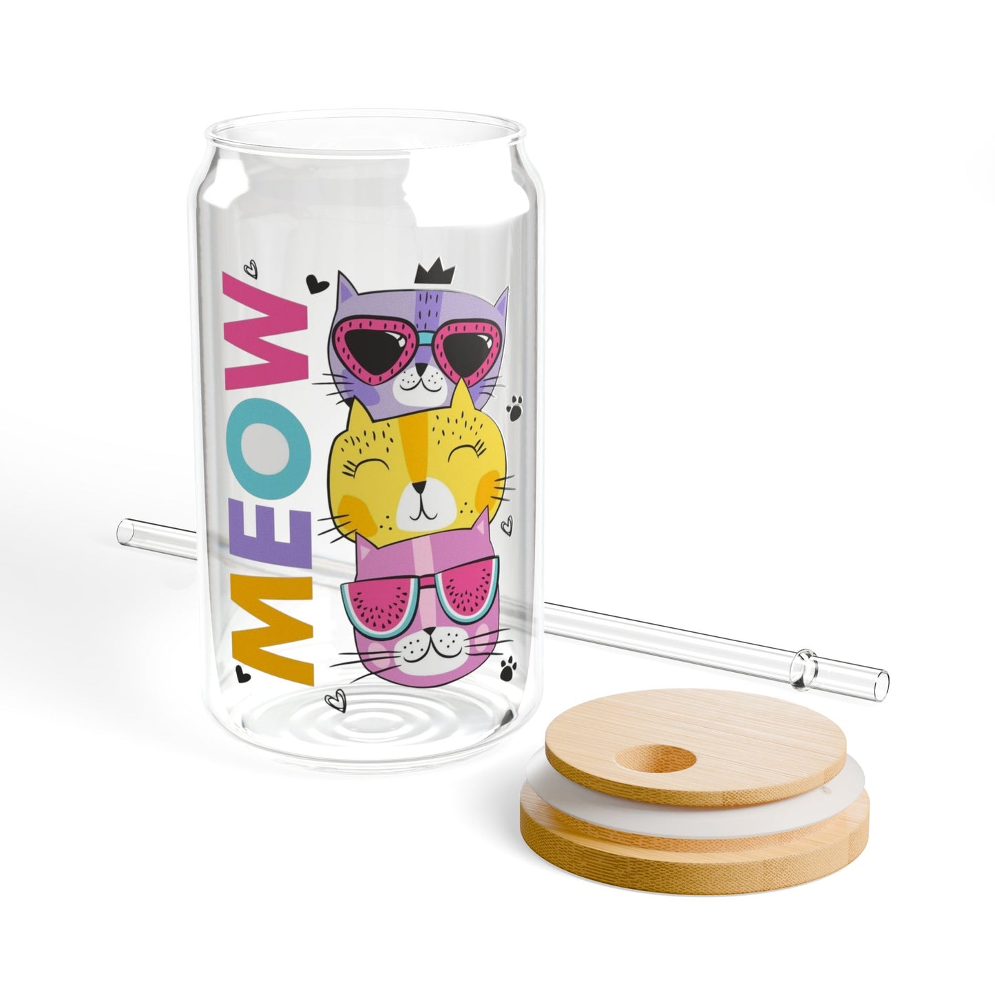 Meow cat mother's special glass cup