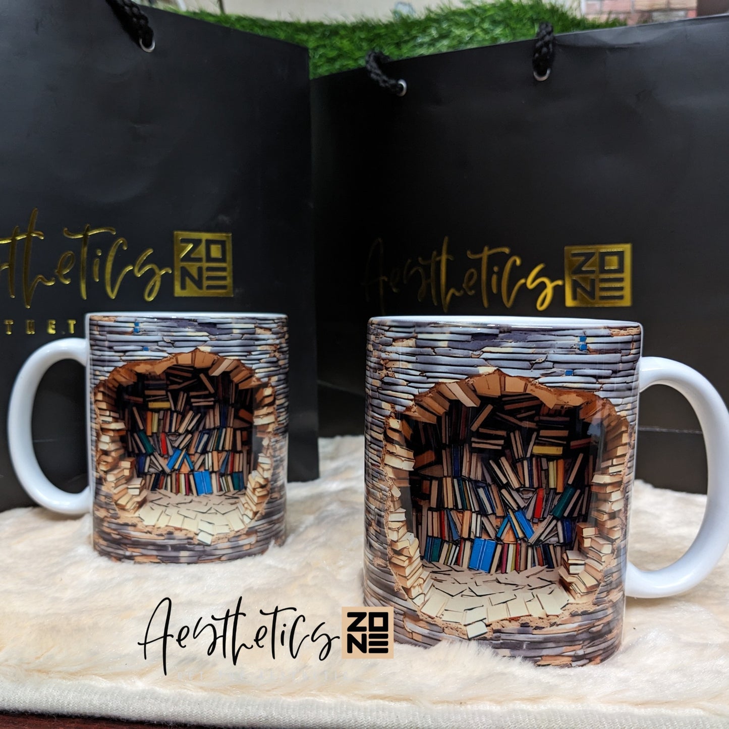 🪵📚 Shelf Life – Minimalist 3D Bookshelf Mug
