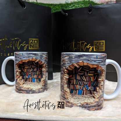 🪵📚 Shelf Life – Minimalist 3D Bookshelf Mug