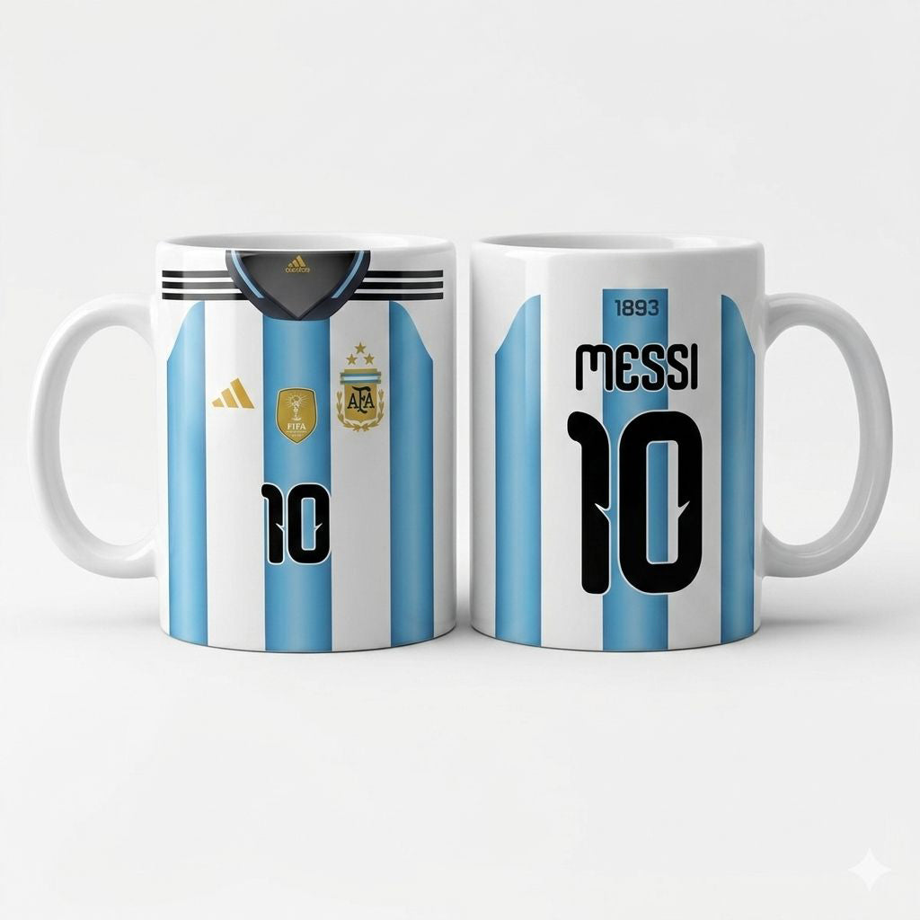 Lionel Messi GOAT Legacy white Mug Souvenir Edition with free key rings