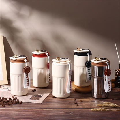 Double wall vacuum insulated 450ml LED smart Coffee cup