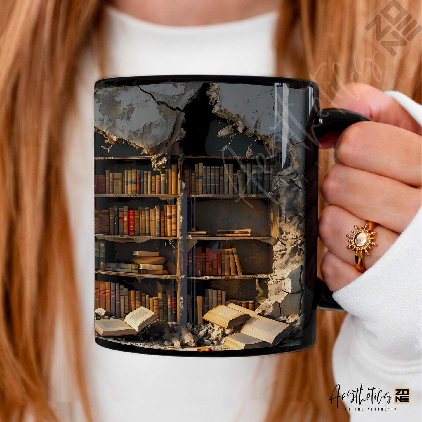 3D Bookshelf Mug – Where Every Sip Tells a Story