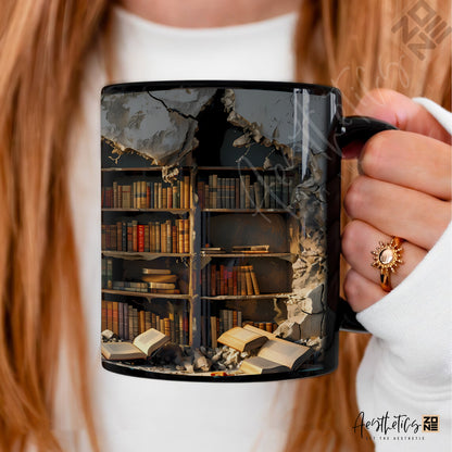 3D Bookshelf Mug – Where Every Sip Tells a Story