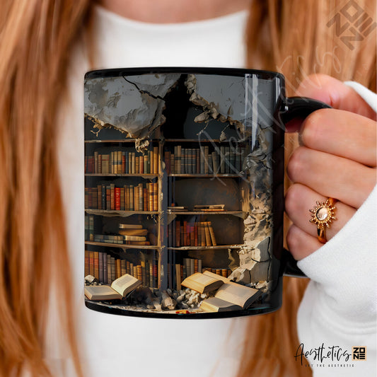 3D Bookshelf Mug – Where Every Sip Tells a Story