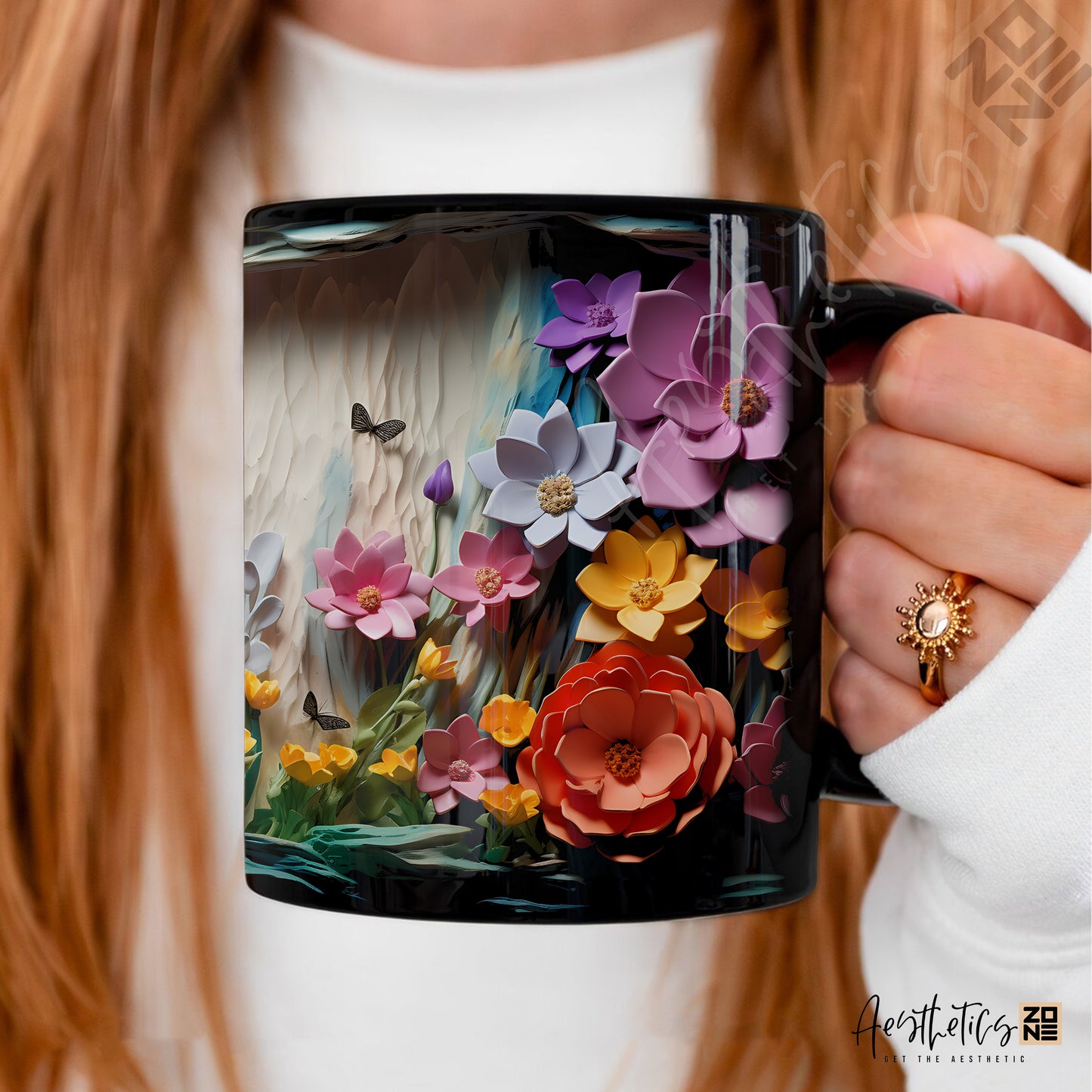 🌼 3D Wildflower Mug – Sip with a Blooming Heart