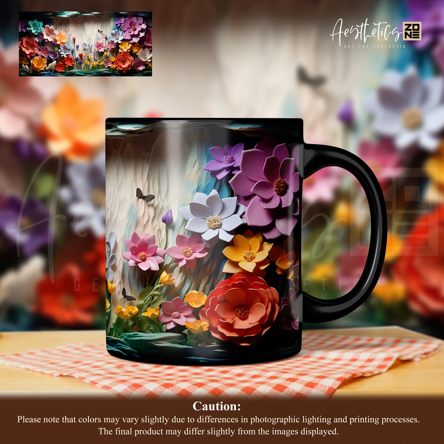 🌼 3D Wildflower Mug – Sip with a Blooming Heart