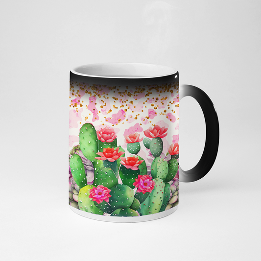 Cute Cactus Heat Reveal Mug – Adorable Color Changing Design