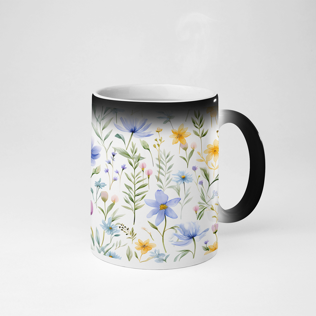 Blooming Wildflowers Mug – Hidden Floral Design with Heat Effect